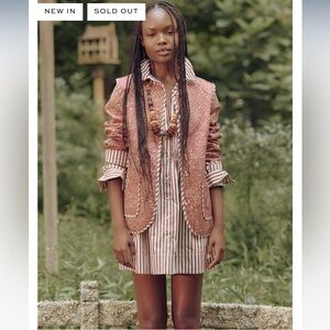 Hill House Home The Rowan Jacket in Autumn Floral Rust Pink Size Medium